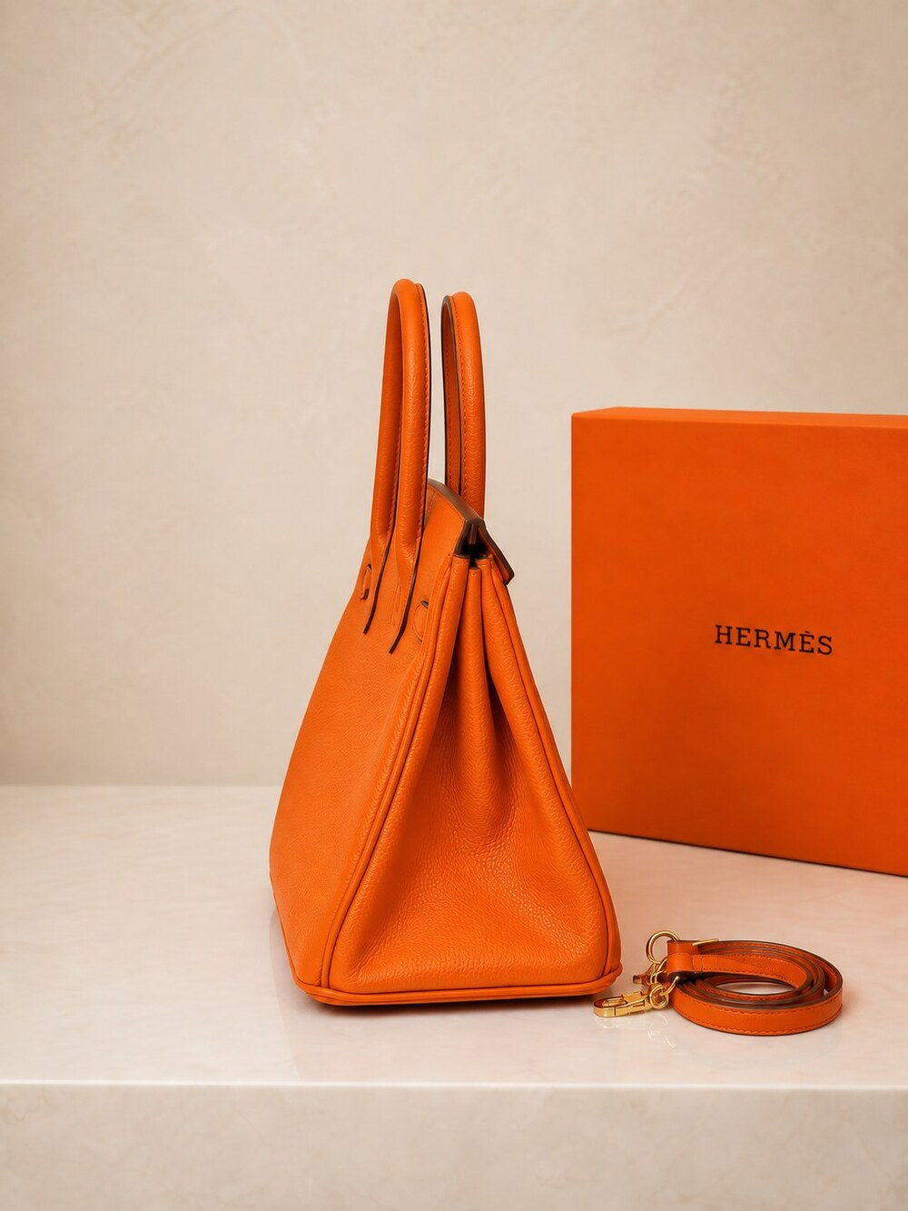Hermes Birkin Handbag in Orange Togo with Gold Hardware - Picture 2 of 9